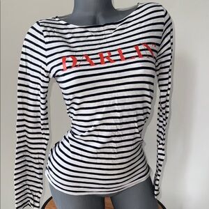Banana republic Darling Black & White Striped Long-Sleeve women’s Top S